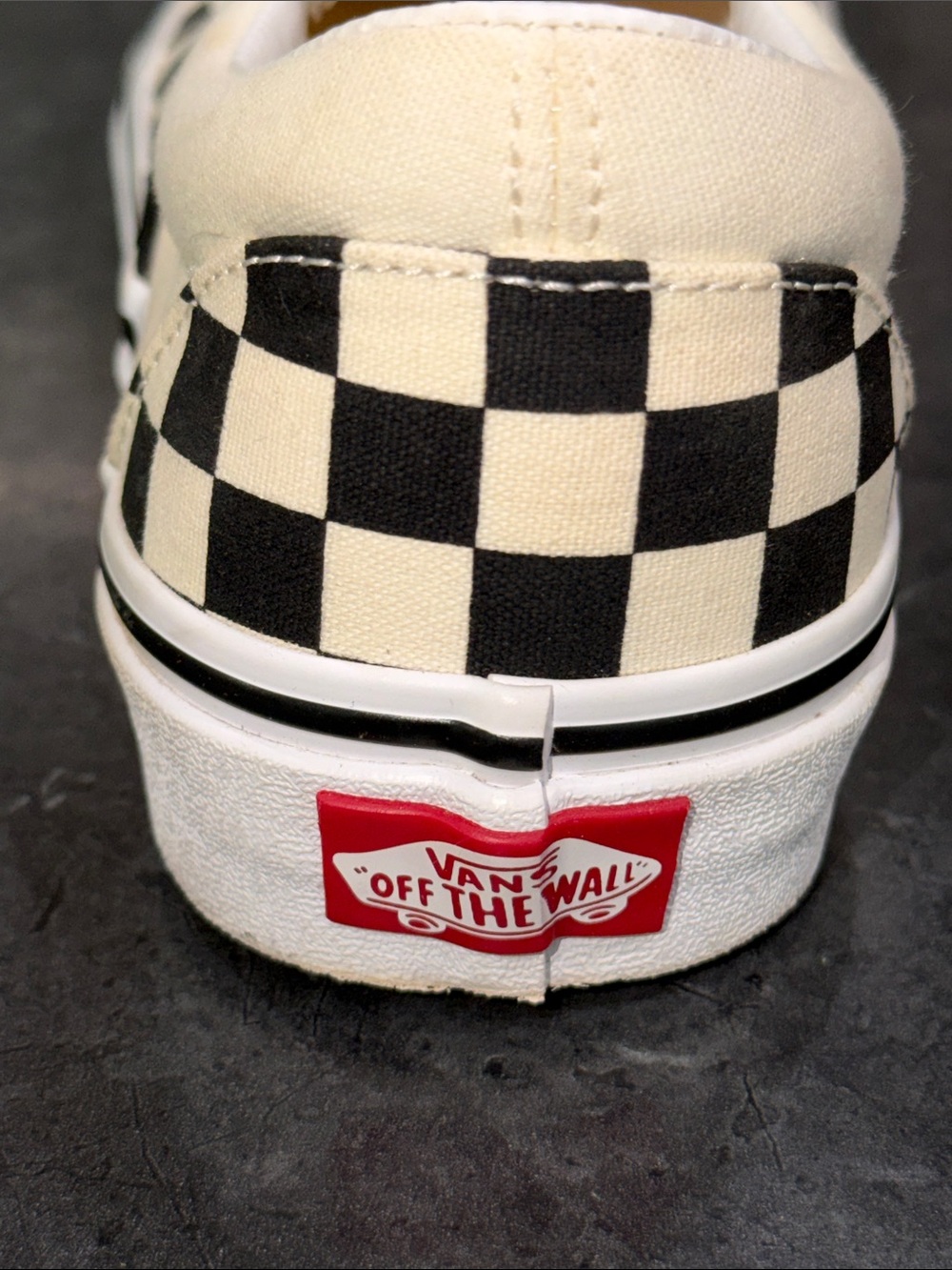 Vans Slip-On Checkerboard Shoe - Black & Cream LEFT SHOE ONLY NWOT - Picture 5 of 9